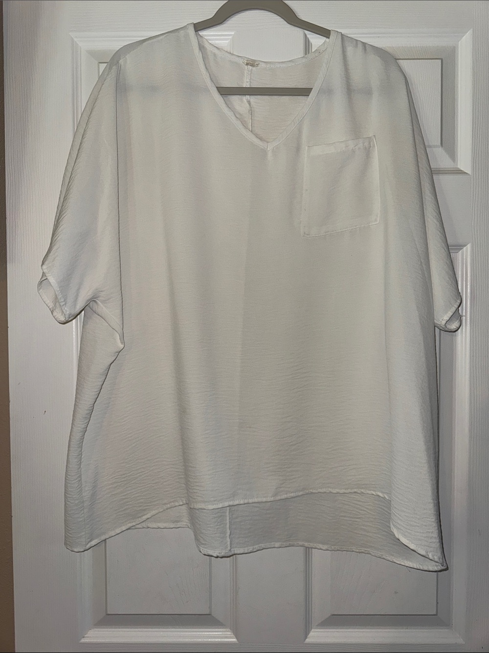 entro White V-Neck Pocket Blouse